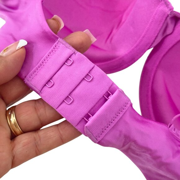 Maidenform Womens Demi Coverage SZ 32DD Tshirt Bra Satin Fuchsia Lift Support - Picture 7 of 10